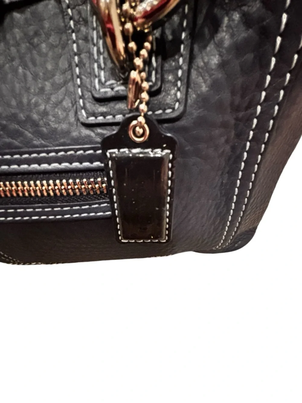 Coach Dark Blue Soft Leather Medium Size Handbag Number M0949-F14686 - Picture 3 of 9